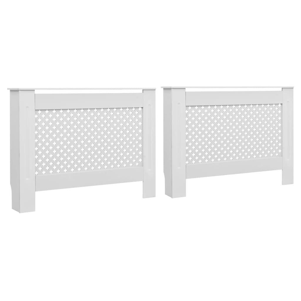 Coberturas de radiador 2 pcs 112x19x81,5 cm MDF branco - 665990