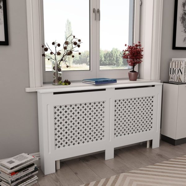Coberturas de radiador 2 pcs 152x19x81,5 cm MDF branco - 665991 - Image 2