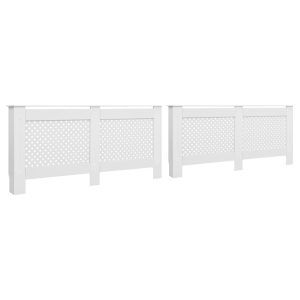 Coberturas de radiador 2 pcs 172x19x81,5 cm MDF branco - 665992