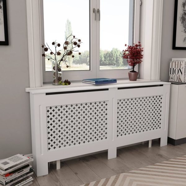 Coberturas de radiador 2 pcs 172x19x81,5 cm MDF branco - 665992 - Image 2