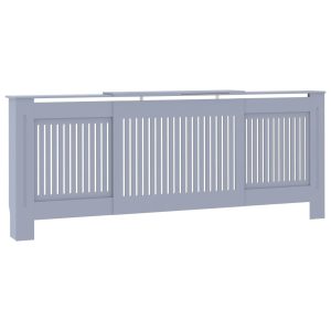 Cobertura de radiador MDF 205 cm cinzento - 665995