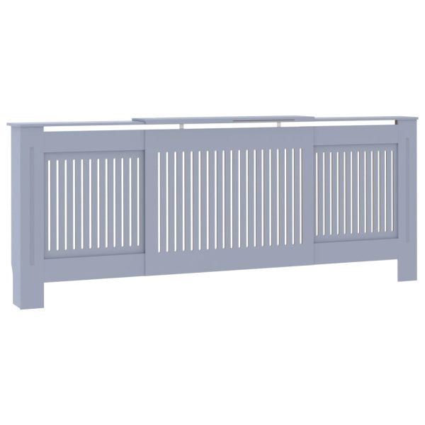 Cobertura de radiador MDF 205 cm cinzento - 665995