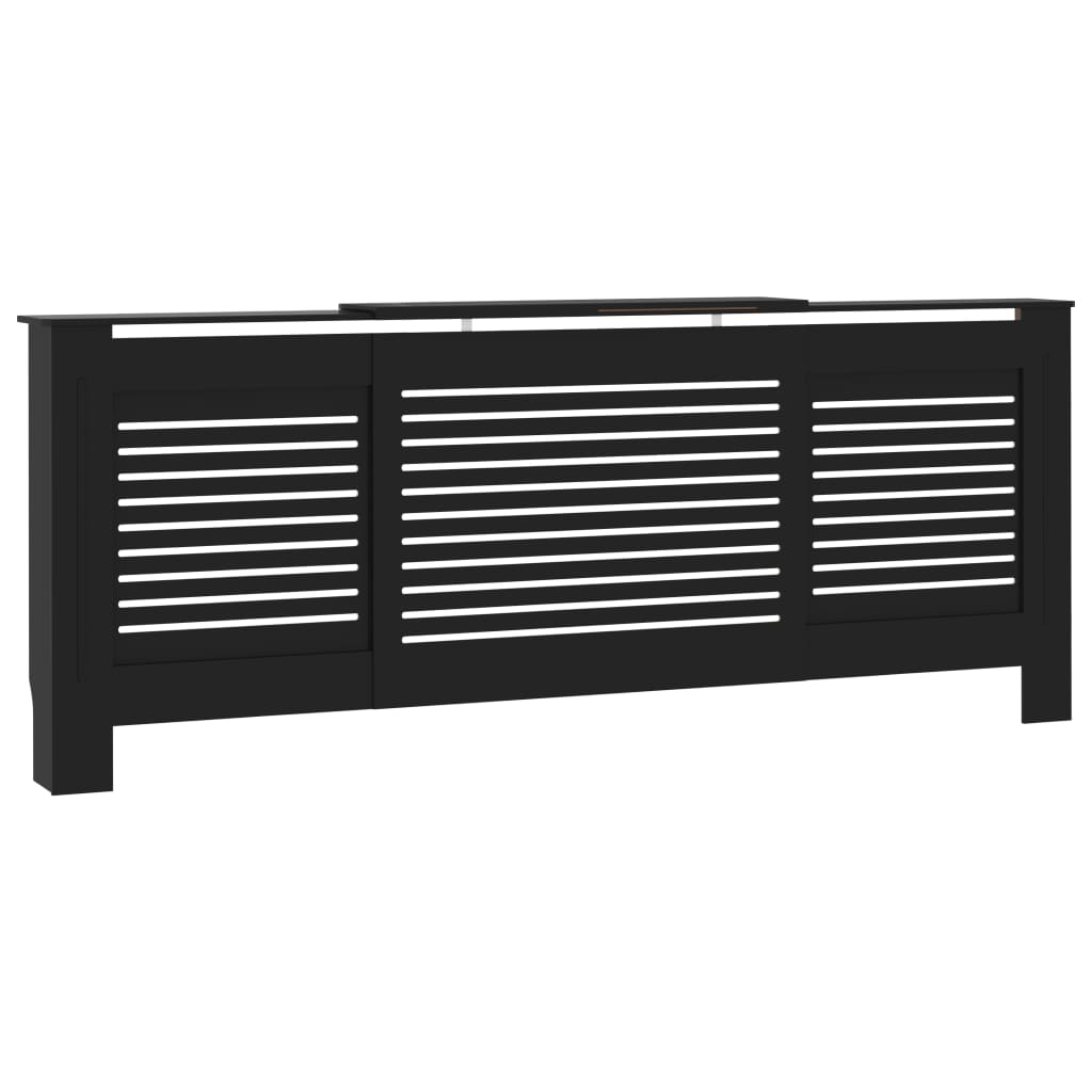 Cobertura de radiador MDF 205 cm preto - 665998