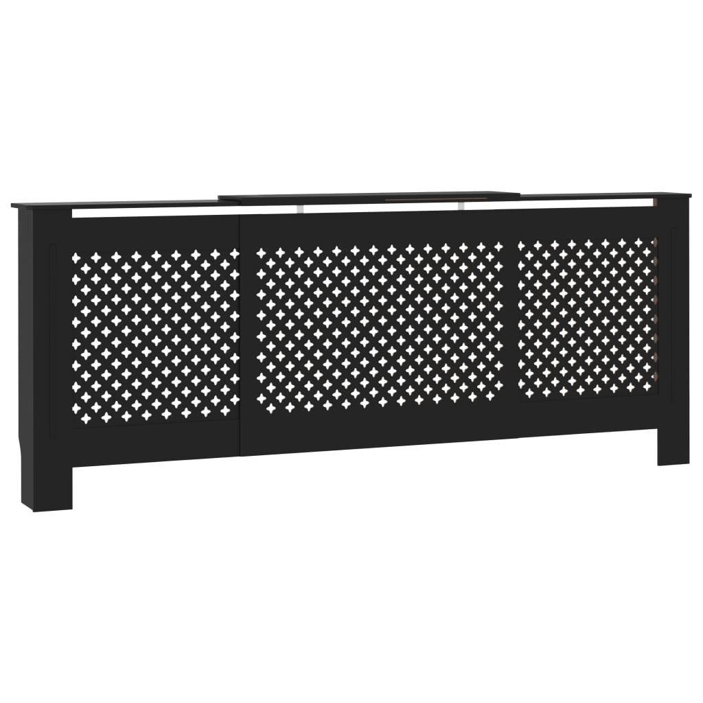 Cobertura de radiador MDF 205 cm preto - 666002