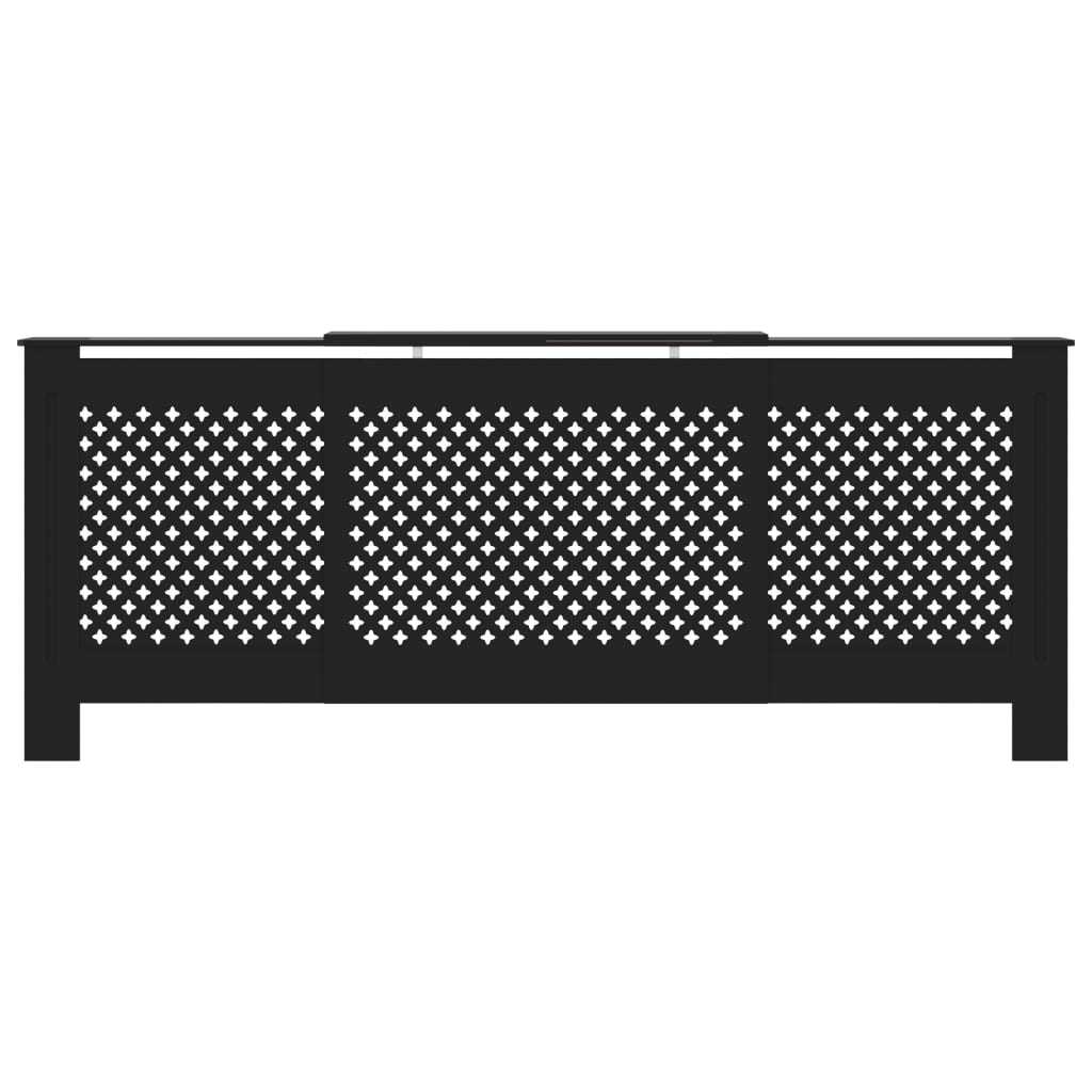 Cobertura de radiador MDF 205 cm preto - 666002 - Image 2