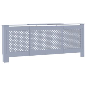Cobertura de radiador MDF 205 cm cinzento - 666003