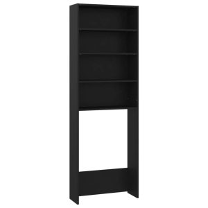 Armário para máquina de lavar roupa 64x24x190 cm preto - 666483