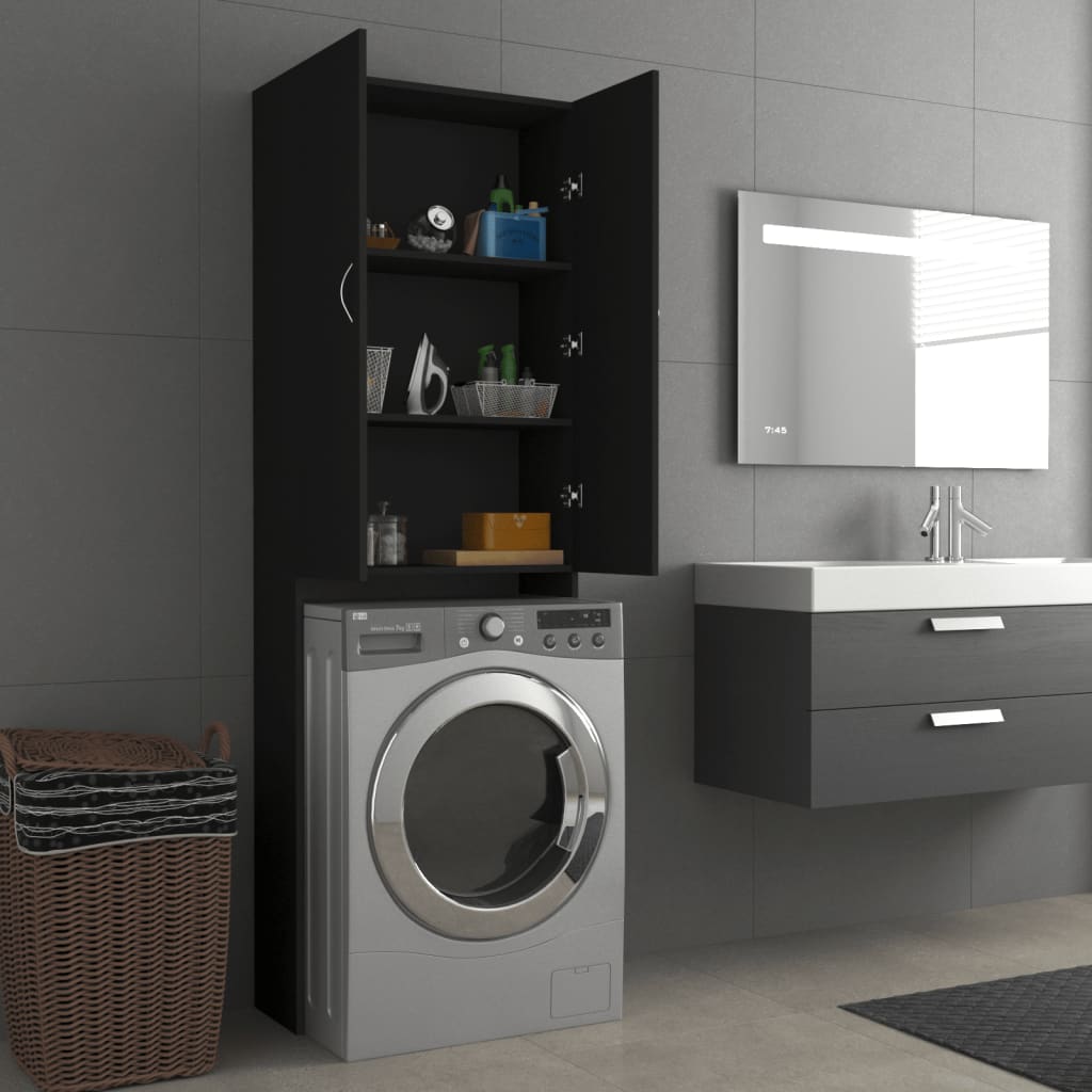 Armário máquina de lavar roupa 64x25,5x190 cm preto - 666399 - Image 3