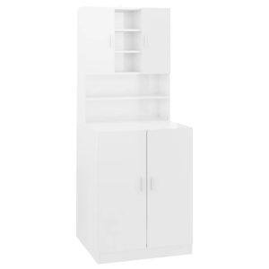 Armário para máquina de lavar roupa branco brilhante - 666451
