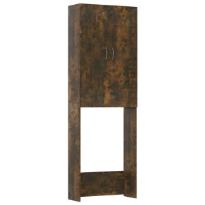 idaXL Armário máquina lavar roupa 64x25,5x190 cm carvalho fumado - 666408