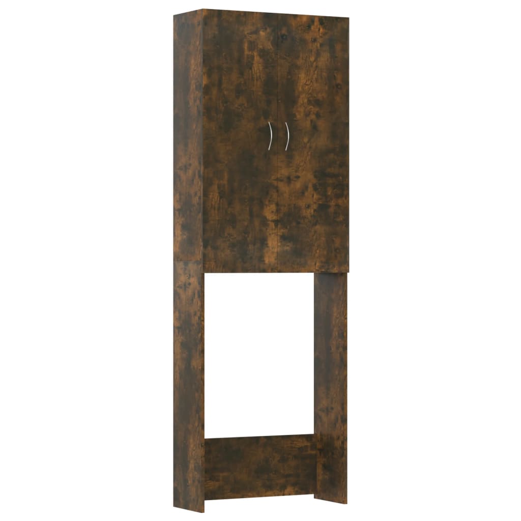 idaXL Armário máquina lavar roupa 64x25,5x190 cm carvalho fumado - 666408