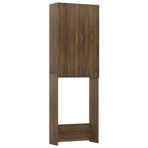 idaXL Armário máquina lavar roupa 64x25,5x190 cm carvalho castanho - 666410