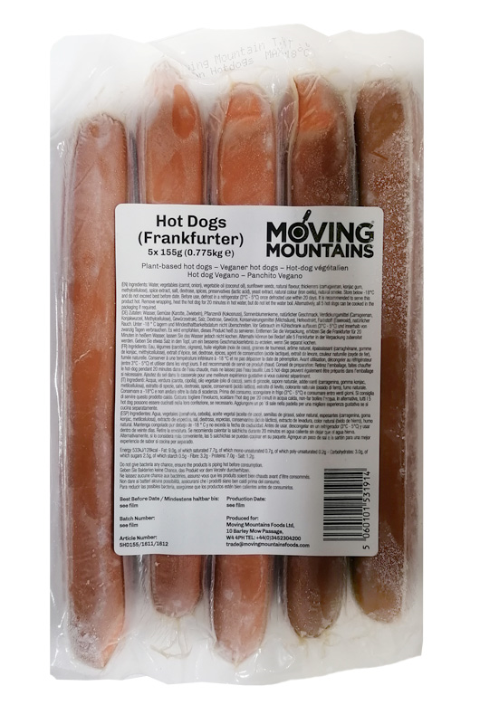 CONGELADO SALCHICHAS MOVING MOUNTAIN 155gr x 5 U (775gr)