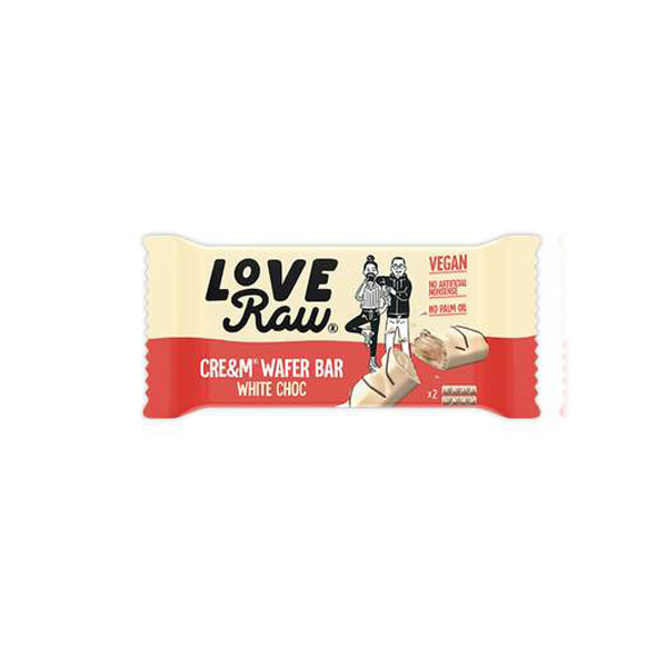 LOVE RAW ? VEGAN BARQUILLOS RELLENOS DE CHOCOLATE BLANCO 2x 22.5 GR