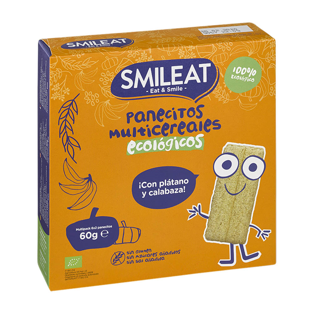 PANECILLOS DE CEREALES CON PLATANO Y CALABAZA BIO 60GR