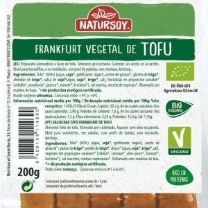 REFRIG SALCHICHA VEGETAL FRANKFURT DE TOFU BIO NATURSOY  200 G