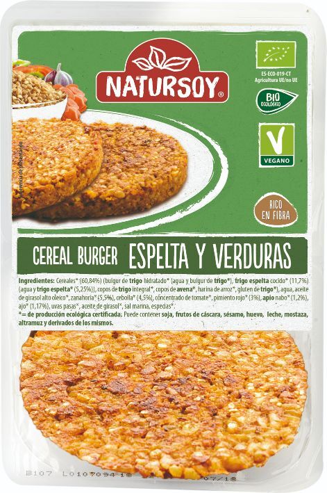 REFRIG HAMBURGUESA ESPELTA Y VERDURAS NATURSOY 200 G