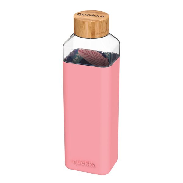 Garrafa em Vidro Quadrada 700ml Unitário 1 Rosa