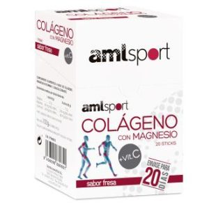 COLAGENO com MAGNESIO e Vit.C morango 20sti AMLSPORT