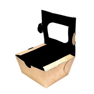 Caixa Take Away Kraft C/ Interior Preto e Janela