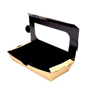Caixa Take Away Kraft C/ Interior Preto e Janela