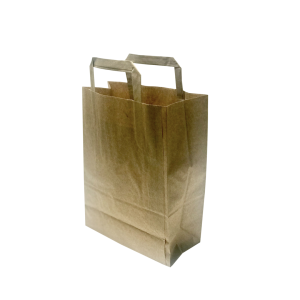 Saco de papel kraft c/ asa plana 26x32+14cm Pacote 50