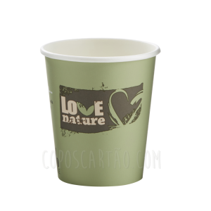 Copo Cartão Bebidas Quentes Biodegradável 210ml (8Oz) Manga 100 Sem Tampa