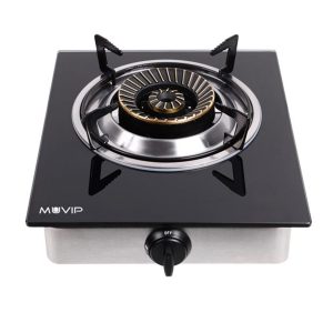 Cocina Gas INOX 1 Fuego Cristal Templado MUVIP - 64821