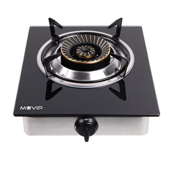 Cocina Gas INOX 1 Fuego Cristal Templado MUVIP - 64821