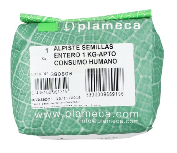 ALPISTE SEMILLAS ENTERO 1 Kg (APTO CONSUMO HUMANO)