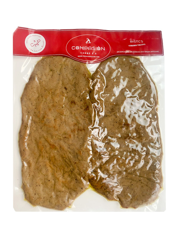 REFRIG BISTEC (SEITAN, CHAMPIÑON Y COLIFLOR) 2 X 120 GRS COMPASIÓN