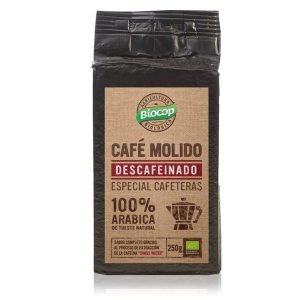 CAFE DESCAFEINADO MOLIDO 100% ARABICO BIOCOP 250G