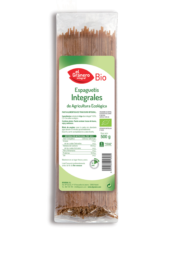 ESPAGUETIS INTEGRALES BIO 500 g