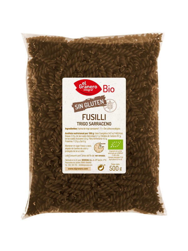 FUSILLI DE TRIGO SARRACENO SIN GLUTEN BIO 500 g
