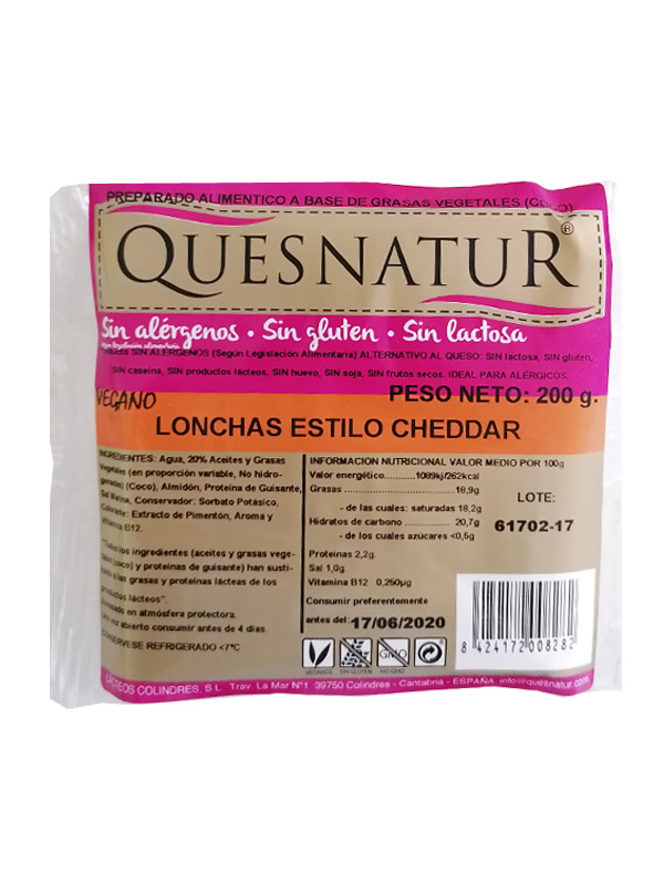 REFRIG QUESO LONCHAS ESTILO CHEDDAR 200 GR