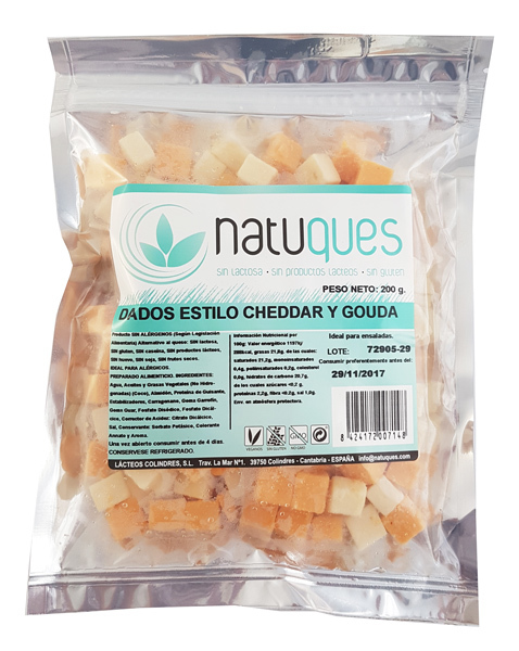 REFRIG DADOS QUESO ESTILO GOUDA Y CHEDDAR 200 GR