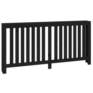 Cobertura de radiador 169x19x84 cm pinho maciço preto - 666031