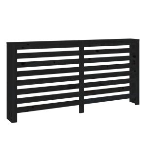 Cobertura de radiador 169x19x84 cm pinho maciço preto - 666051