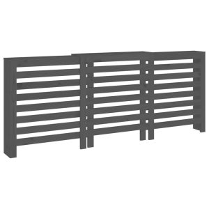 Cobertura de radiador 210x21x85 cm pinho maciço cinza - 666054