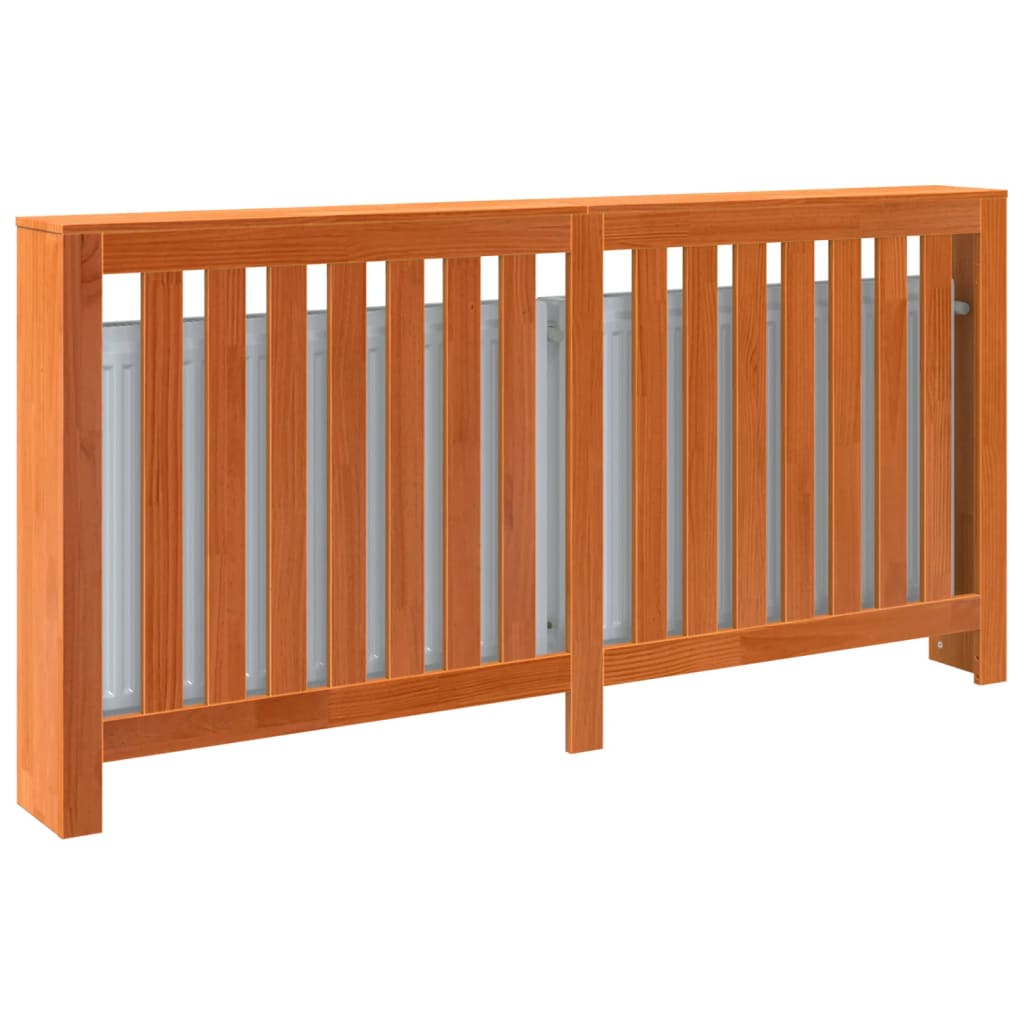 Cobertura de radiador 169x19x84 cm pinho maciço castanho cera - 666059 - Image 3