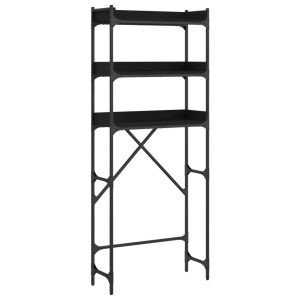 Estante p/ máquina de lavar 67x25x163 cm deriv. madeira preto - 666429