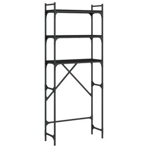 Estante p/ máquina de lavar 67x25x163 cm deriv. madeira preto - 666434