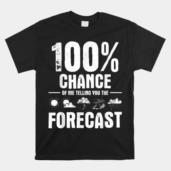 100 Chance Of Me Telling You The Forecast Meteorologist Shirt
