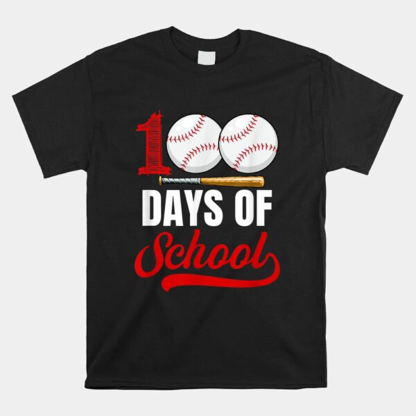 100 Days Of School Baseball Player Shirt