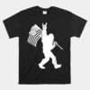 Bigfoot Rock And Roll Us Flag For Sasquatch Believers Shirt