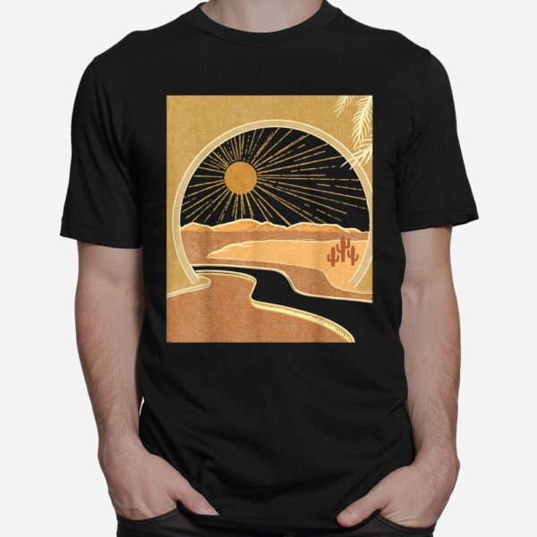 Boho Desert Aesthetic Sunrise Cactus Hippie Desert Landscape Shirt