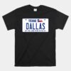 Dallas Texas License Plate Shirt