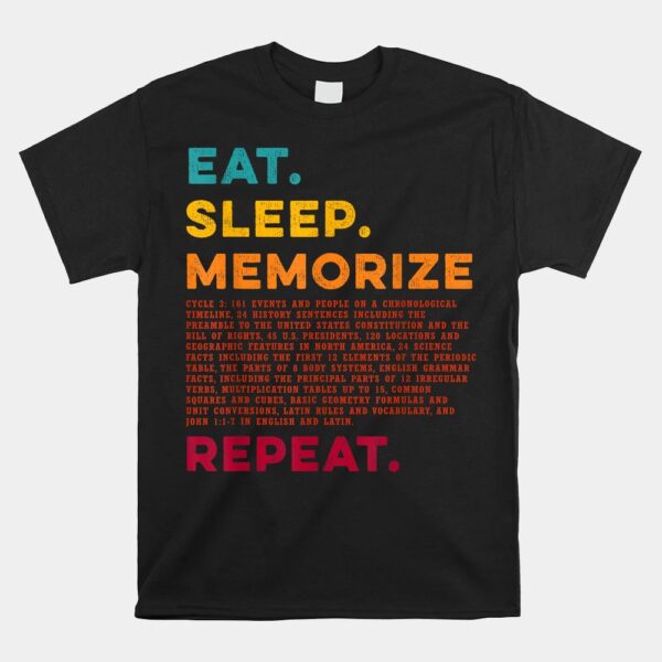 Eat Sleep Memorize Repeat Classical Conversations Shirt