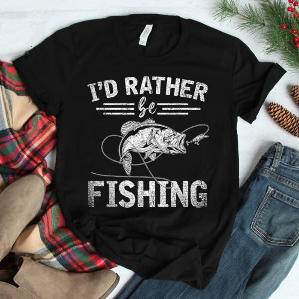 Id Rather Be Fishing Funny Fisherman Fishing Shirt