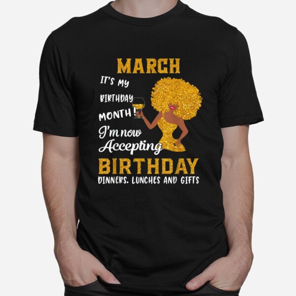 It's My Birthday Shirt Black Women March Pisces Aries Shirt
